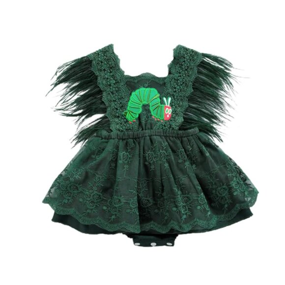 The Very Hungry Caterpillar Romper Outfit Clothes Caterpillar Birthday Dress - Picture 1 of 10